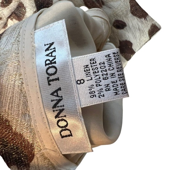 100% Linen Pencil Skirt Cheetah Animal Print Leopard Gold Metallic Thread Sz 8 - Picture 8 of 10